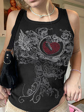 Crop-Tanktop mit Herz-Strass